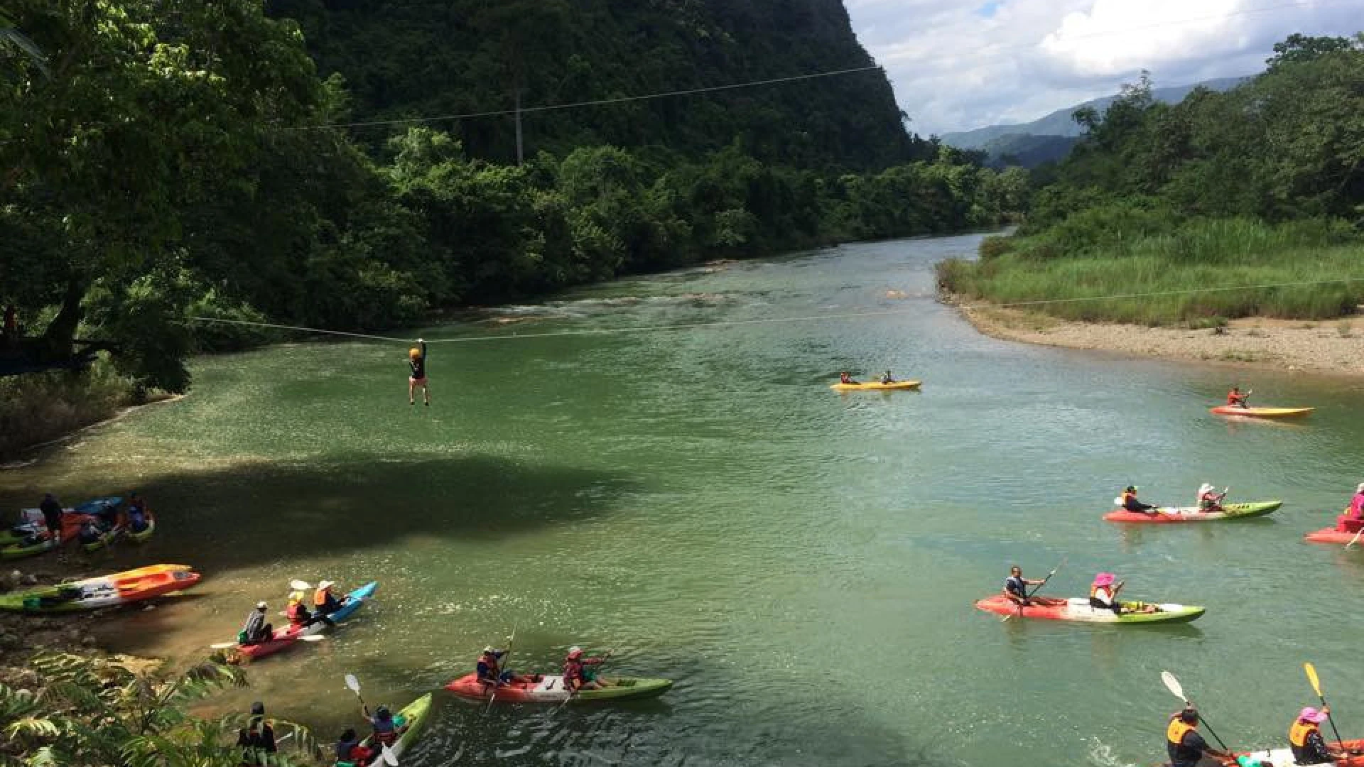 Kayaking on Nam Song River in Vang Vieng