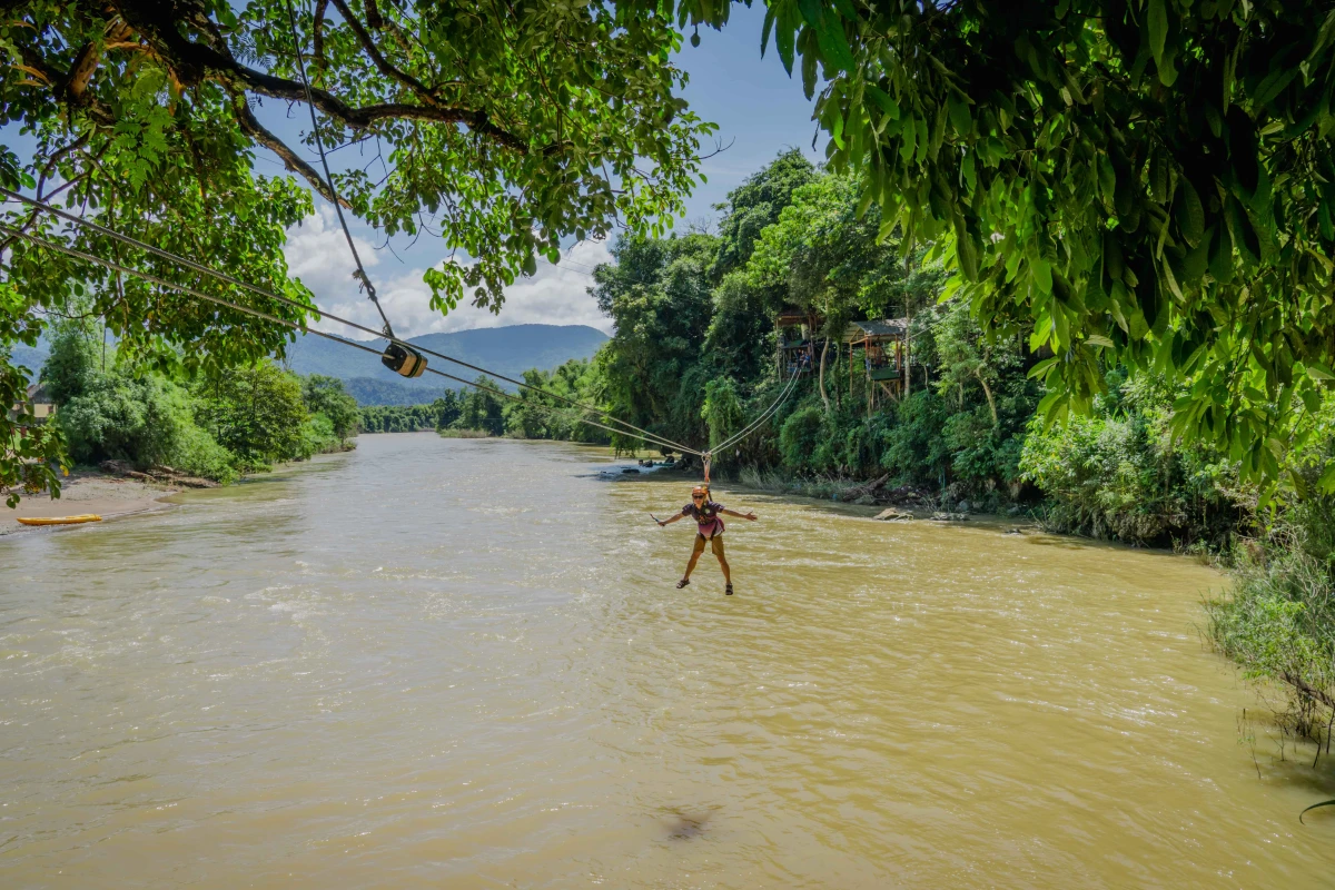 Ziplining in Vang Vieng