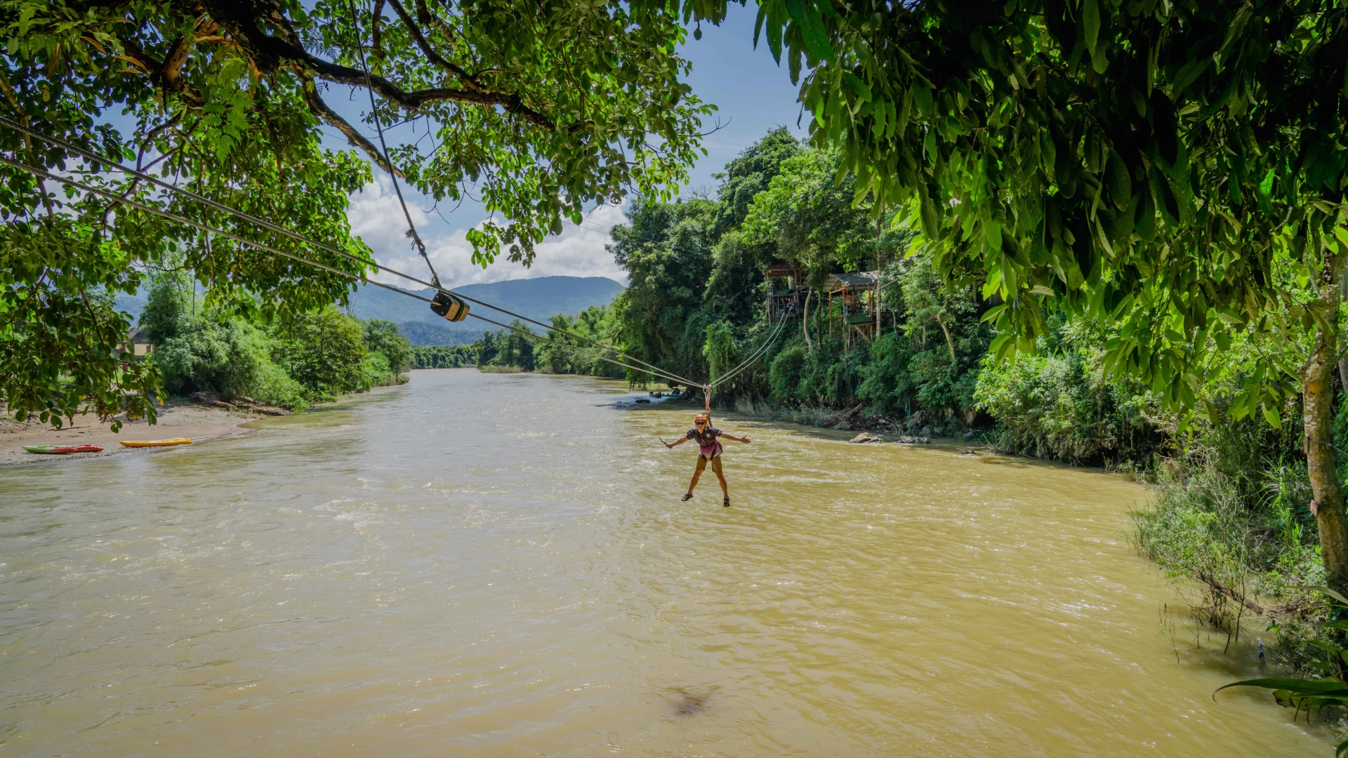 Ziplining in Vang Vieng