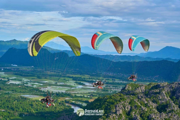 Sunrise Paramotor Above Vangvieng