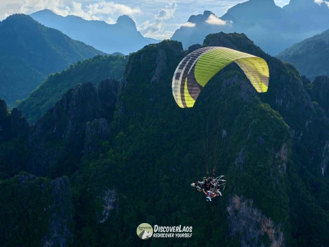 Sunset Paramotor above Vang Vieng