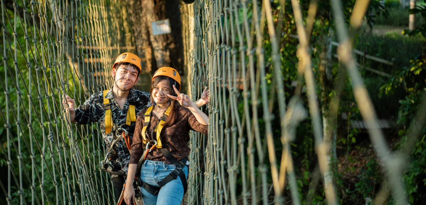 Full-Day Rope course , Zip lines and Riding Elephant Around The Flower Garden