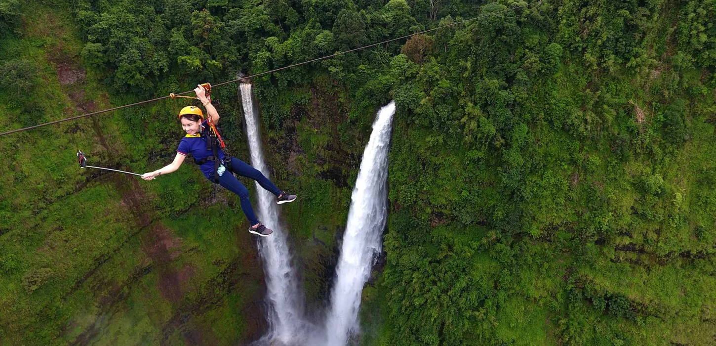 Ziplining At Tad Fane Waterfall