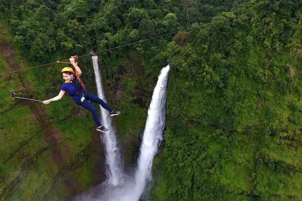 Ziplining At Tad Fane Waterfall